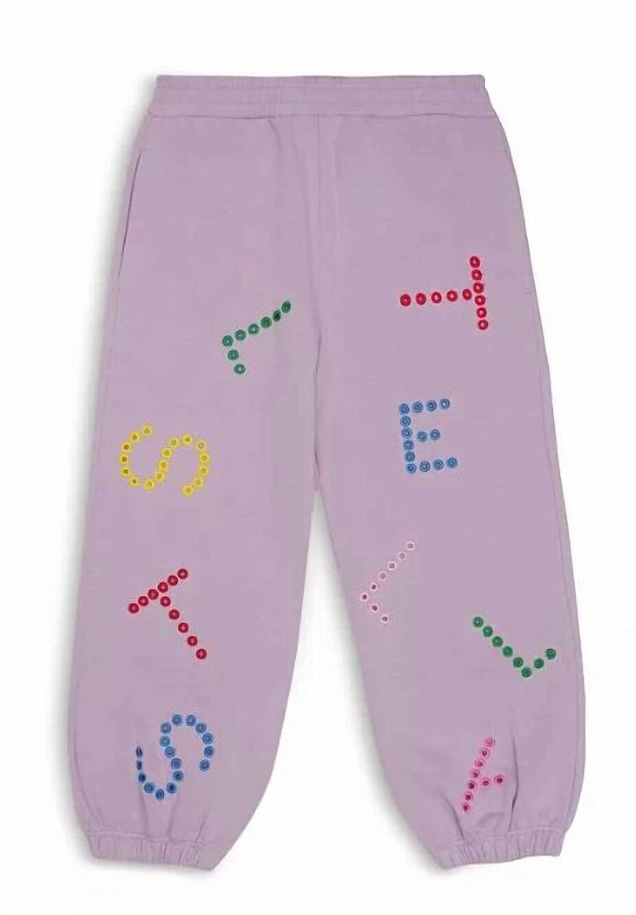 NEW STELLA MCCARTNEY little kid girls' logo joggers in purple